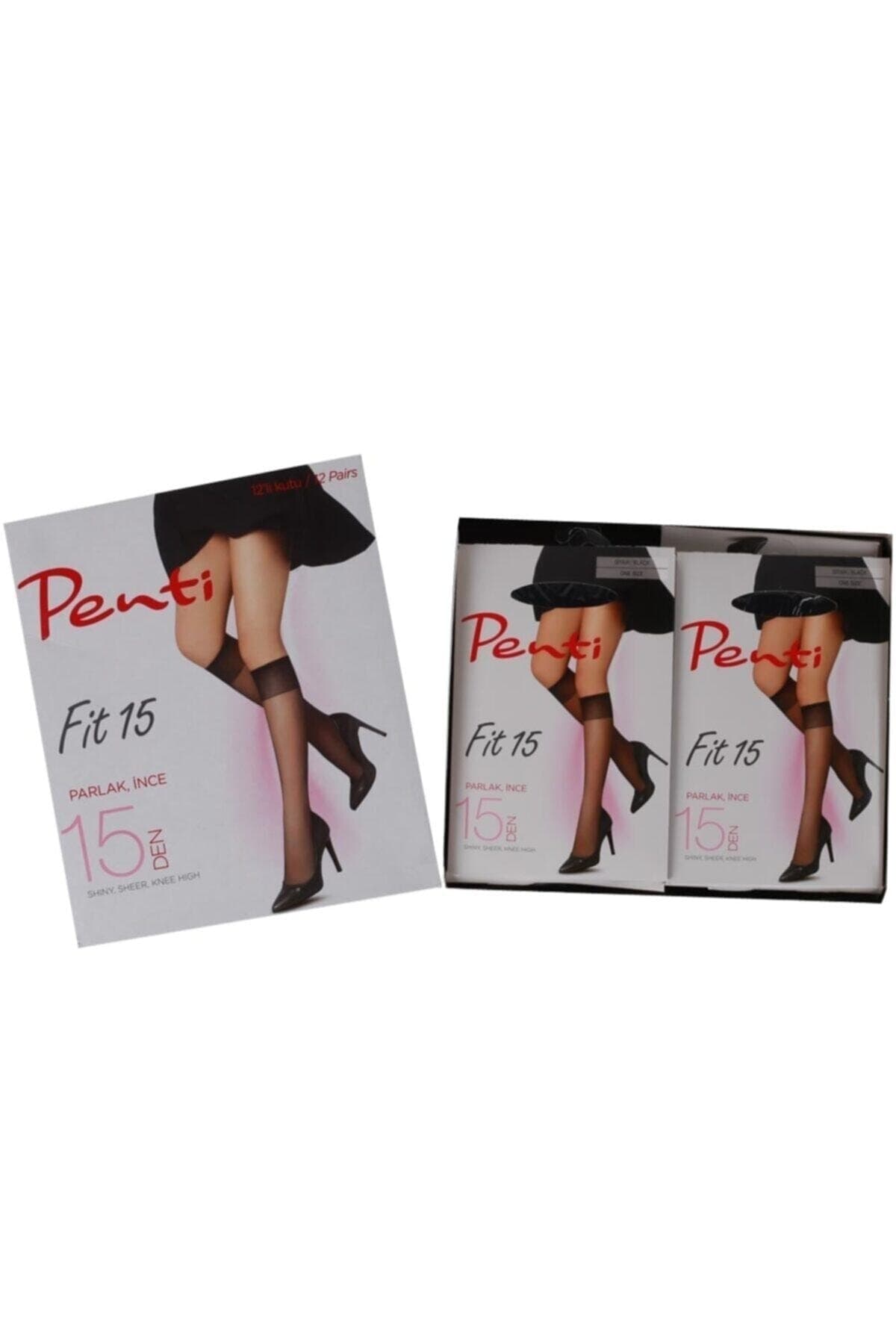 12 Adet Fit 15 parlak, burunsuz Pantolon Çorabı (Ten )