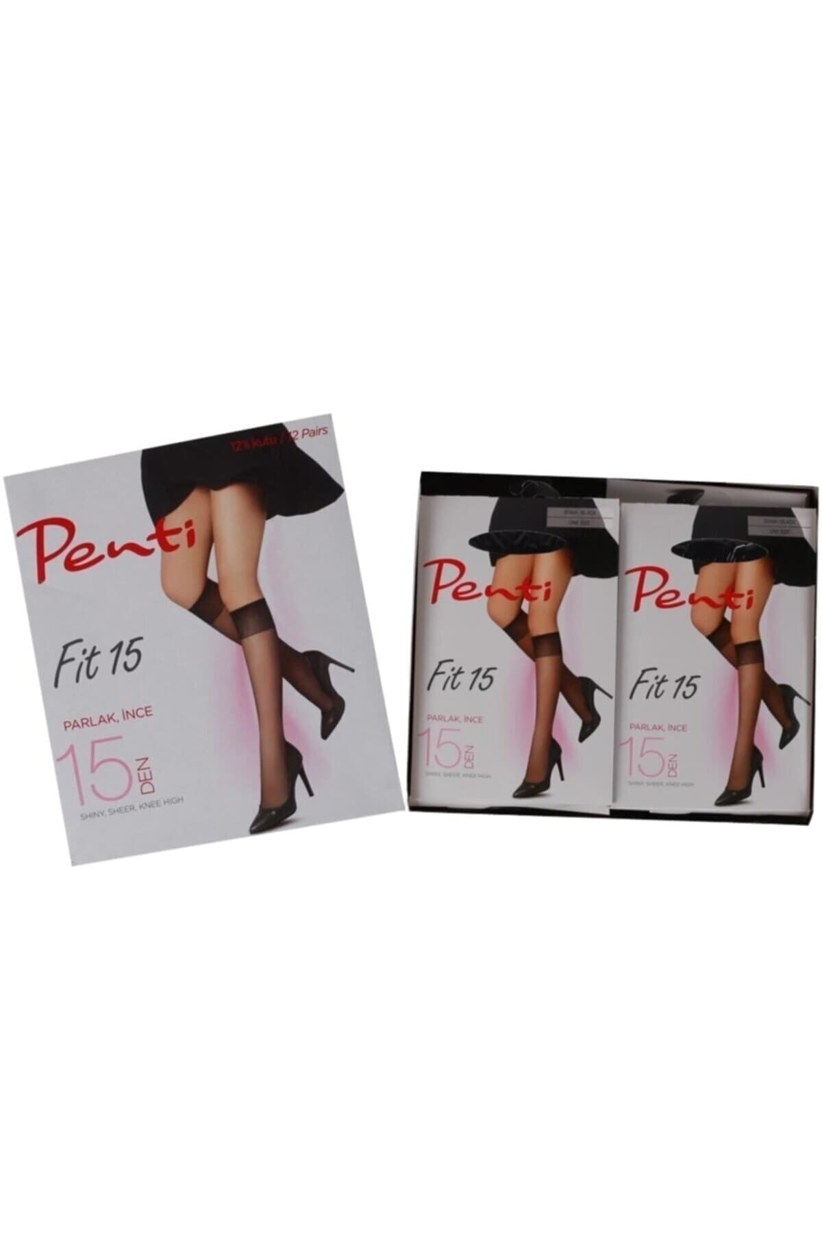 12 Adet Fit 15 parlak, burunsuz Pantolon Çorabı (Ten )