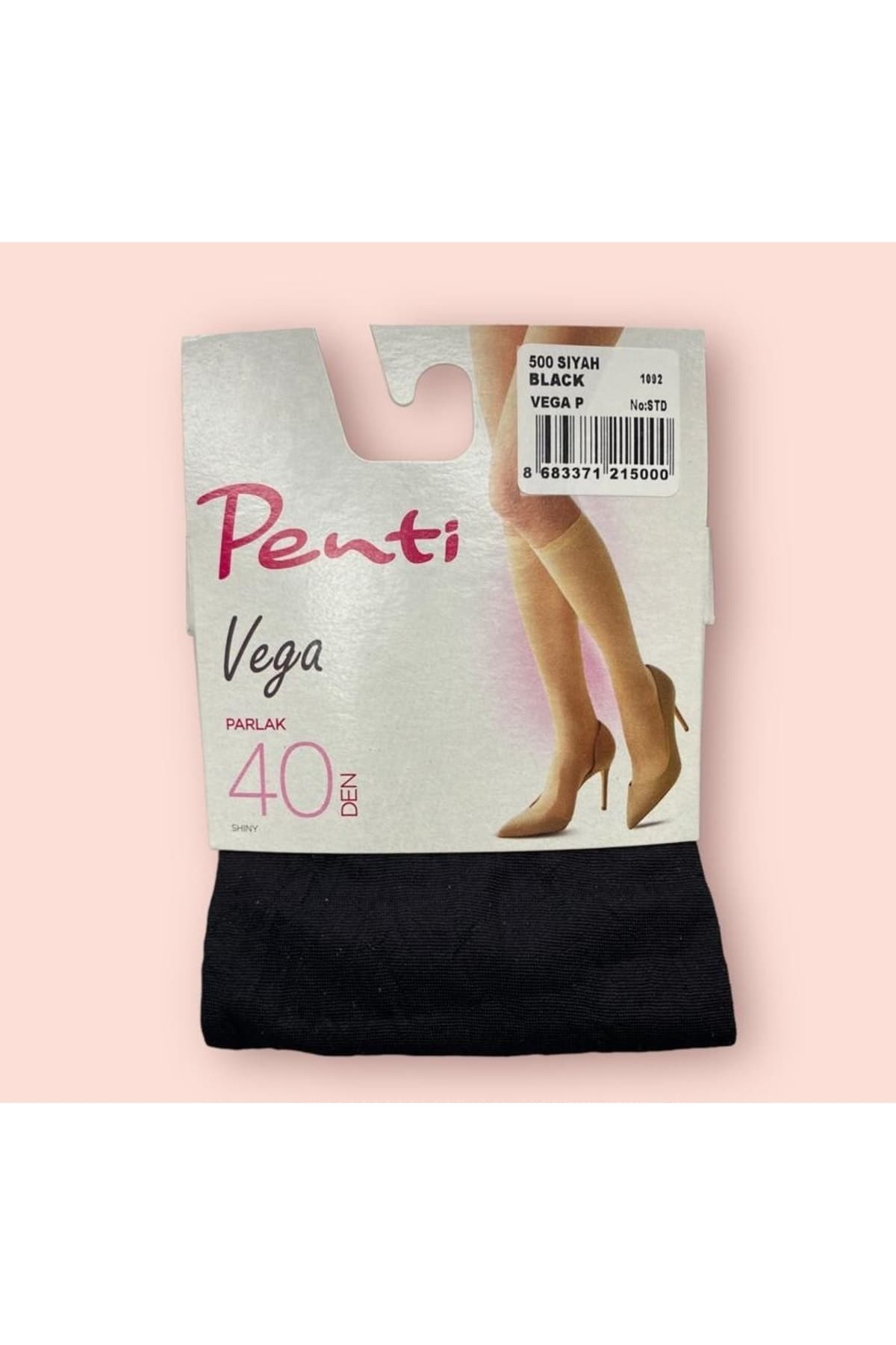 12 ADET Kadın Siyah Vega 40 Den Orta Kalın Parlak Dizaltı Pantolon Çorabı