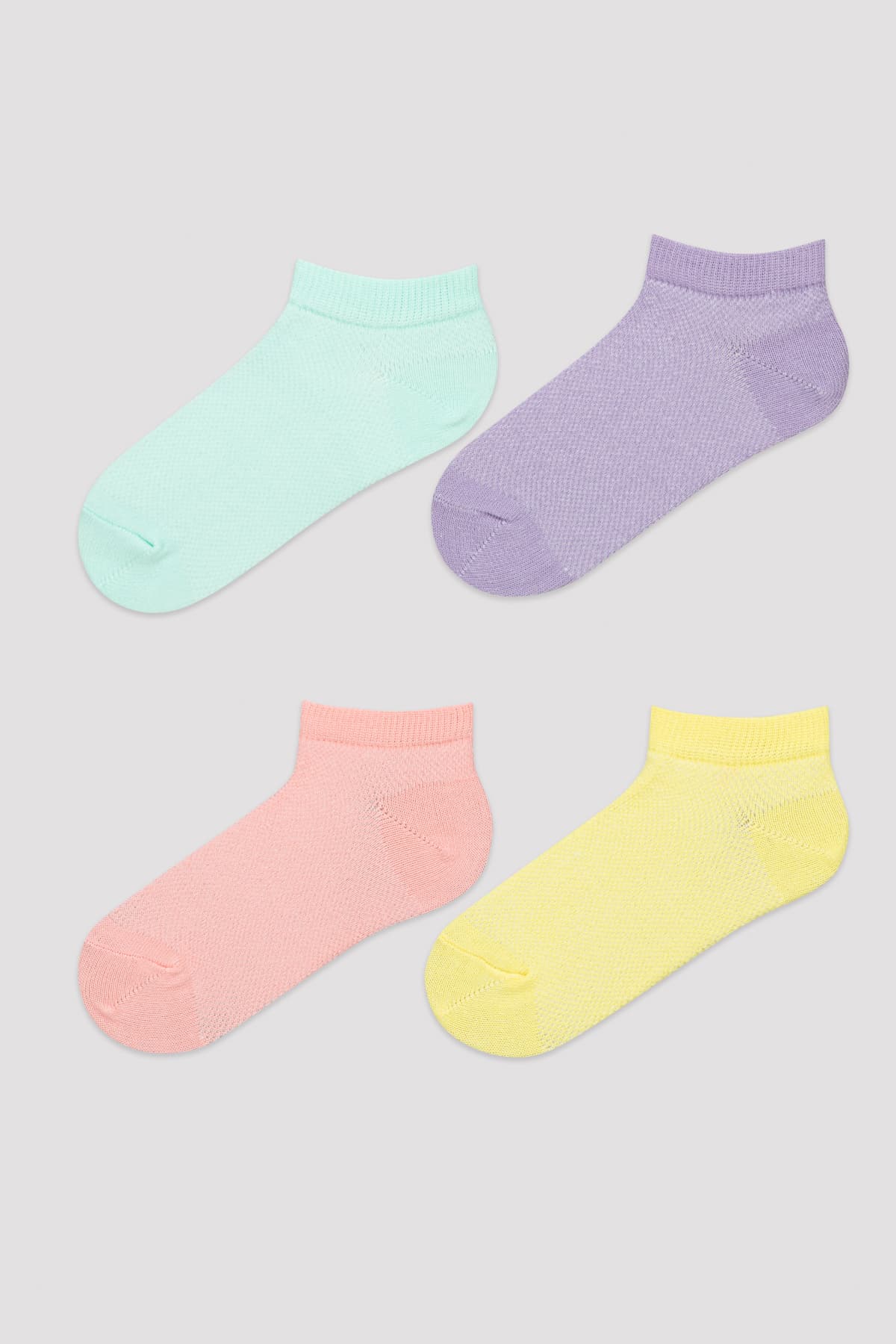 Kız Çocuk Basic Colorful 4lü Patik Çorap