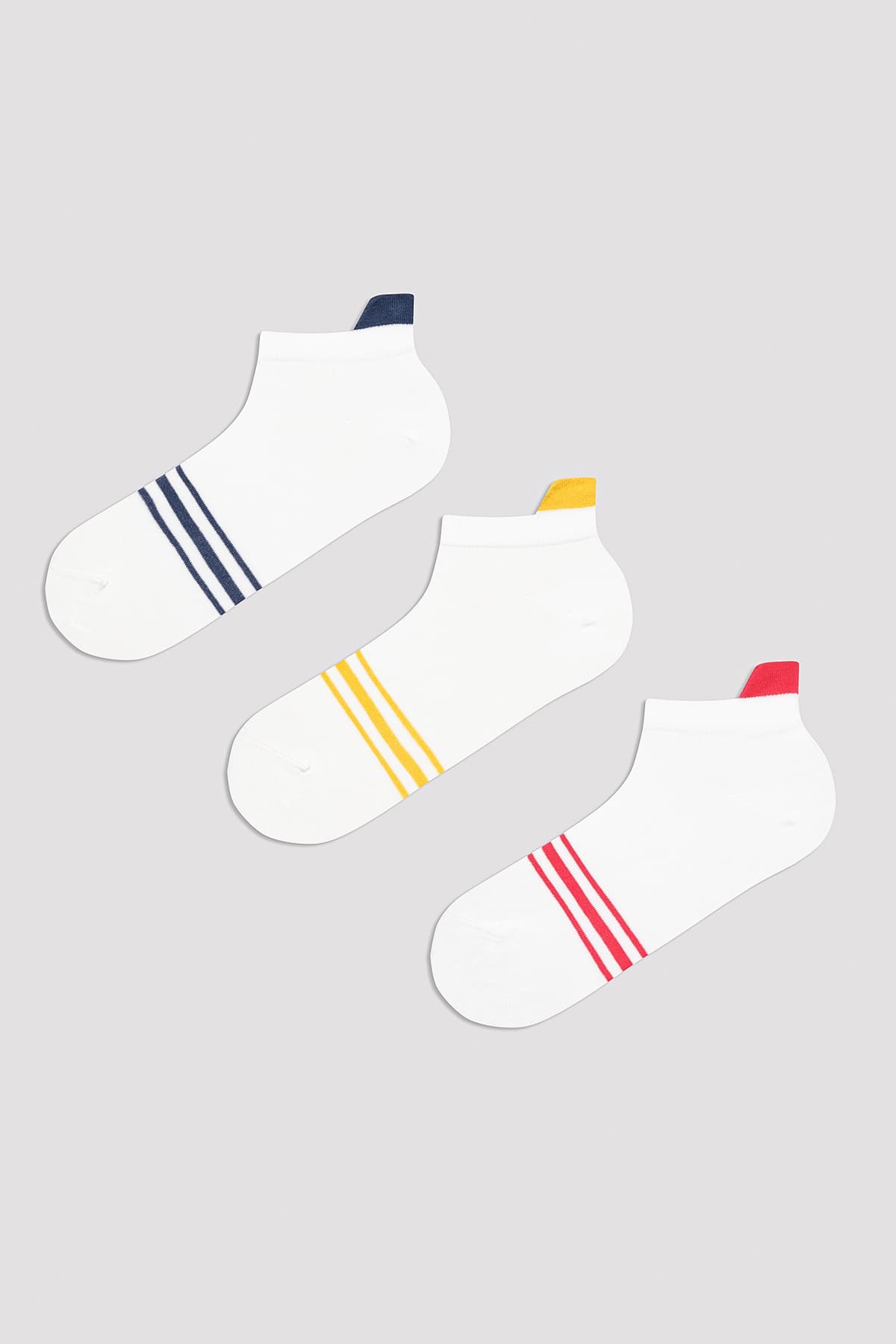 Erkek Thin Stripe 3lü Patik Çorap