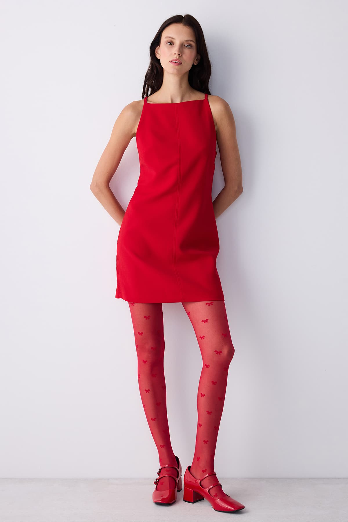 BOWTİE KIRMIZI L/XL DESENLİ KÜLOTLU ÇORAP