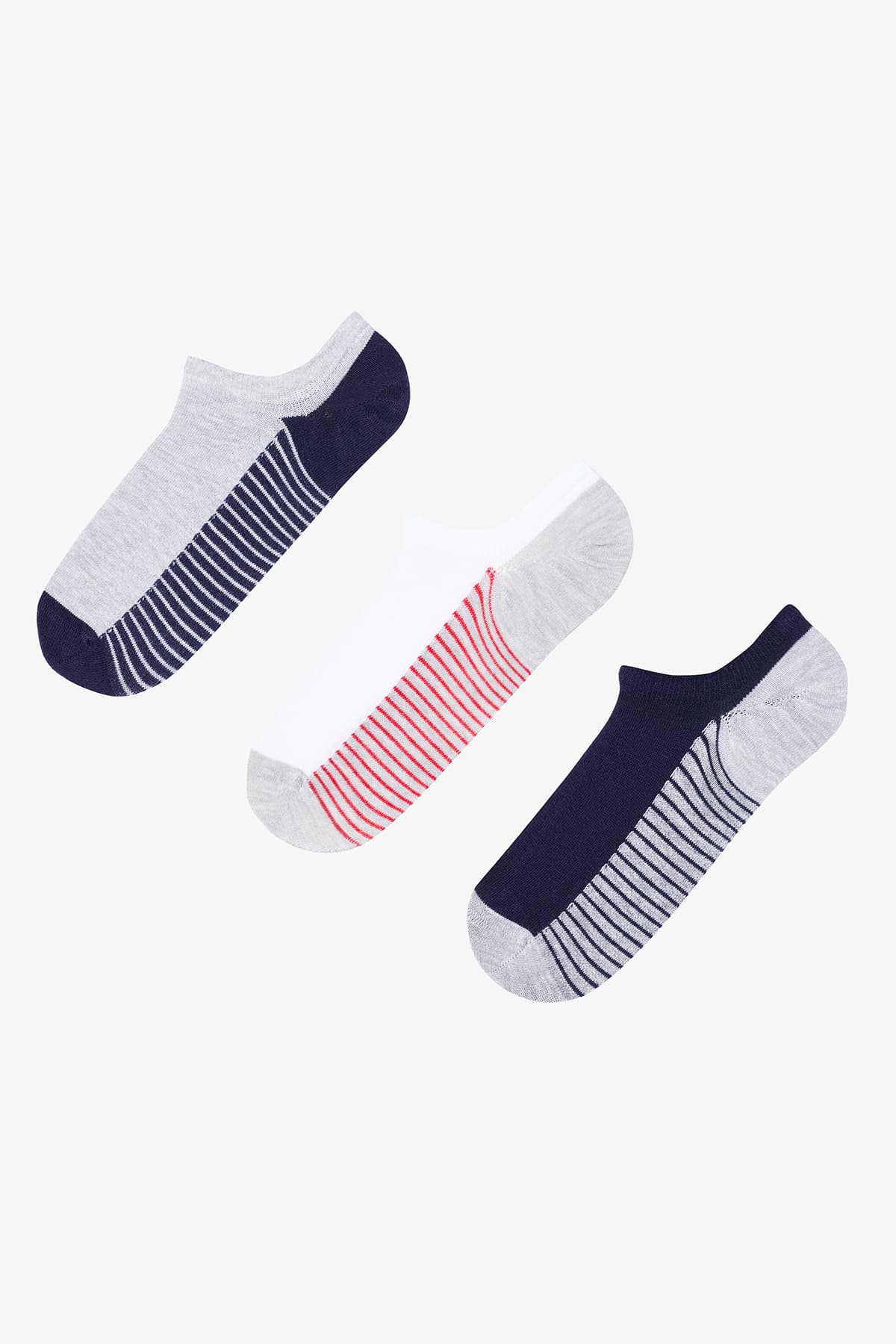 Erkek Fisher 3lü Çok Renkli Sneaker Çorap