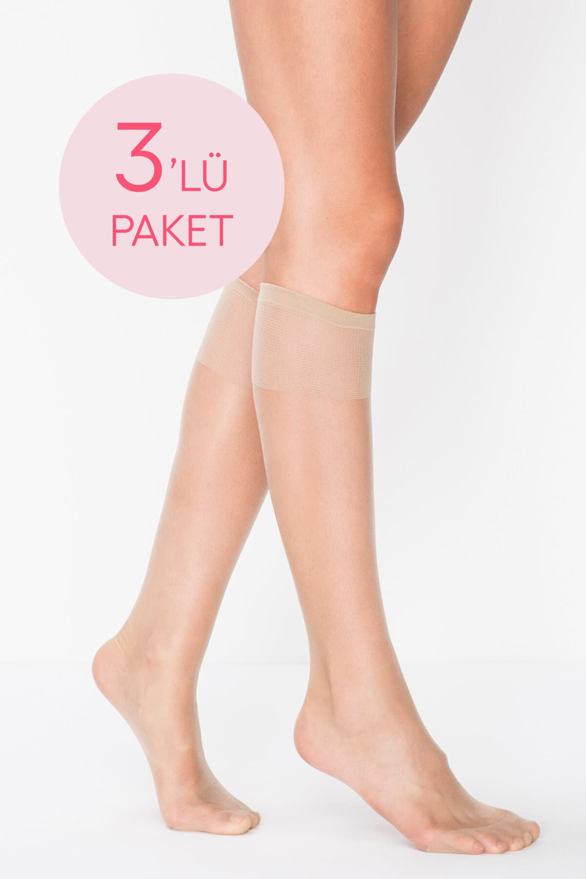 3 adet Pantolon Çorabı Ten rengi