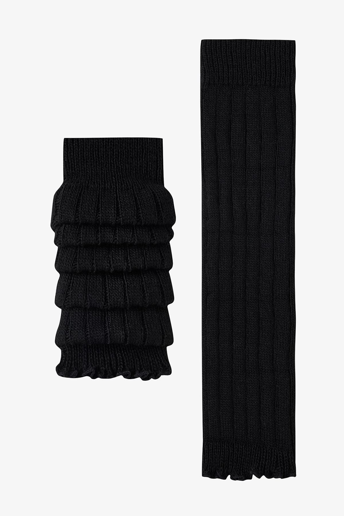 Siyah Warm Ruffle Tozluk
