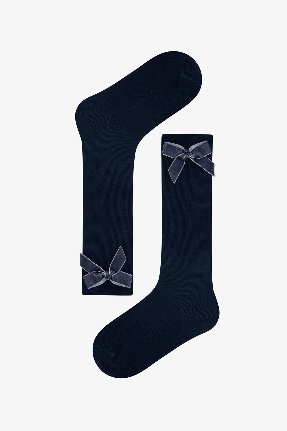 Kız Çocuk Navy Ribbon Pantolon Çorabı
